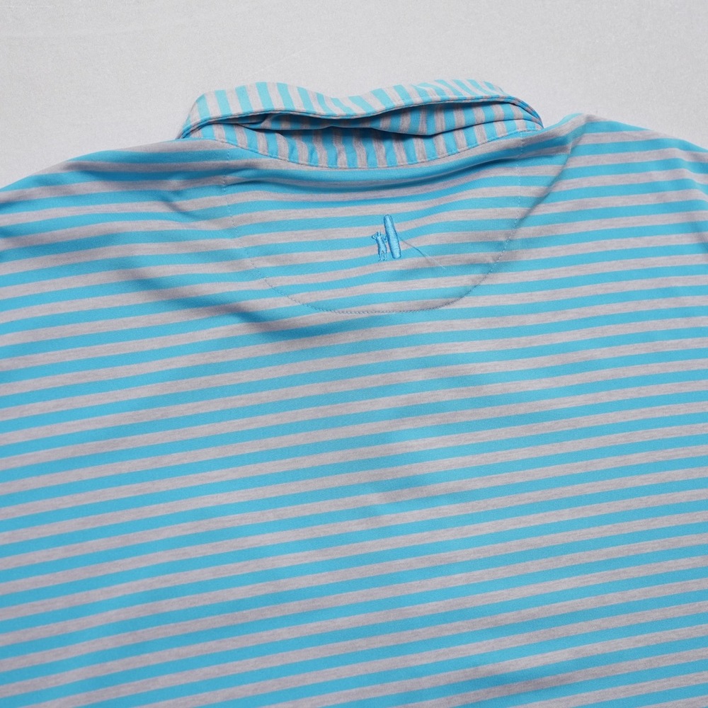 Johnnie-O Polo Shirt Mens XL Blue Gray Stripe Lanai Golf Manele Short Sleeve - Picture 11 of 12